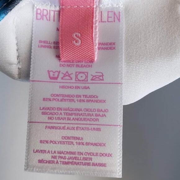 Brittany Allen 1 Piece Blue Butterfly Swimsuit - Picture 8 of 10